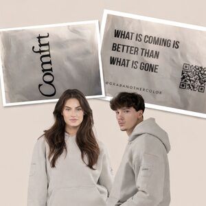 Comfrt Travel Essentials Hoodie – Stone – Size M – New